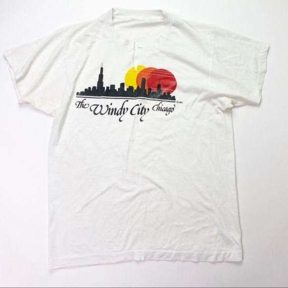 Vintage The Windy City Shirt Chicago Graphic Tee